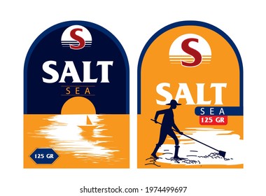 two graphic salt label vector