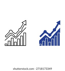 Dos gráficos que muestran tendencias ascendentes con gráficos de barras y gráficos de líneas