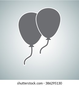 Two gray balloon Gray Icon