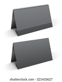 Two gray desktop calendar realistic  template. Vector illustration