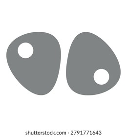 Two gray guitar picks with holes musical accessories for string instruments icon