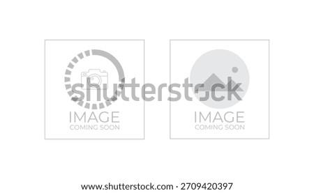 Two gray placeholder graphics showing a camera and a mountain scene indicating that the picture is currently not ready.