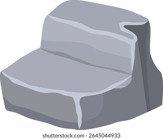 Two gray stone steps creating a natural staircase, inviting exploration and ascent within a serene outdoor environment, surrounded by the beauty of nature and rugged terrain
