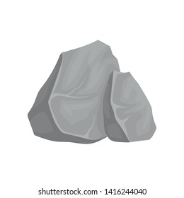 Two gray stones. Vector illustration on white background.