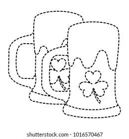 two green beer glass clover drink alcohol