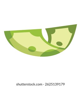 Duas notas verdes voando no ar representando o crescimento econômico