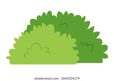 Two green bushes with slightly different shades on a white background illustration