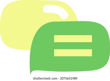 Two green chatheads, illustration, vector, on a white background.