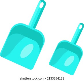 Dos dustpanes verdes, ilustración, vector sobre un fondo blanco.