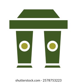 Two Green To Go Coffee Cup Illustration Design