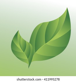 Two green leaf, a symbol of health and life.