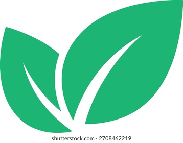 Ilustração de Duas Folhas Verdes Representando o Crescimento e o Conceito de Sustentabilidade Ambiental