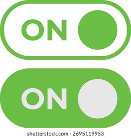 Dois ícones verdes no switch de alternância são exibidos. 