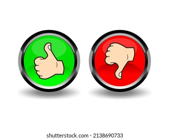 two green and red hand icons