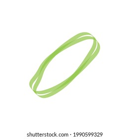 Two Green Rubber Band Icon Vector Illustration