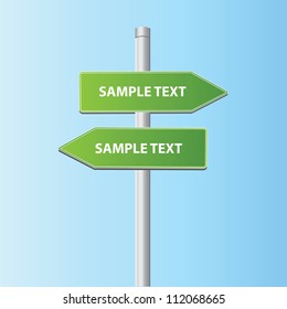 two green vector road arrow signs