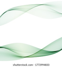 
two green waves on a white background vector astration