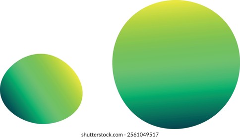 Two green-to-yellow gradient circles in different sizes, with a vibrant and minimal abstract design on a white background.