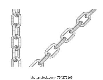 Two grey chains on white background. Low polygon vector business illustration. - Powered by Shutterstock - Get 15% off with code: PIKWIZARD15