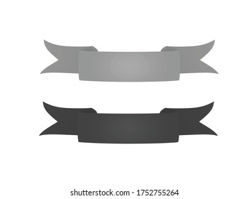 Two grey  ribbons. vector illustration