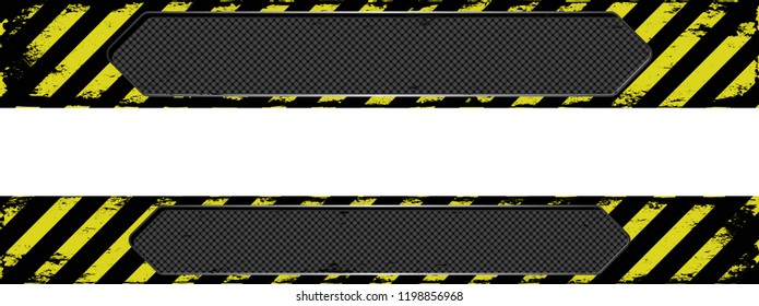 Two grunge long banners with danger symbol