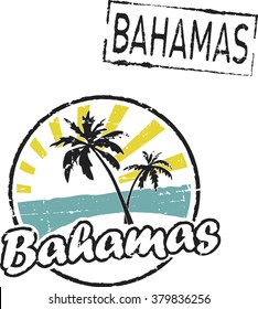 Two grunge rubber stamps 'BAHAMAS'