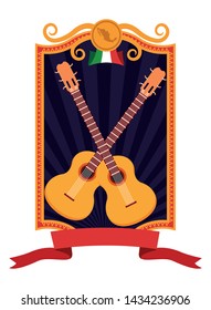 two guitar acoustic icon cartoon vector illustration graphic design
