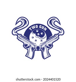 diseño gráfico de dos ilustraciones vectoriales de Gun