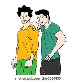 dos chicos mejores amigos cool pose juntos