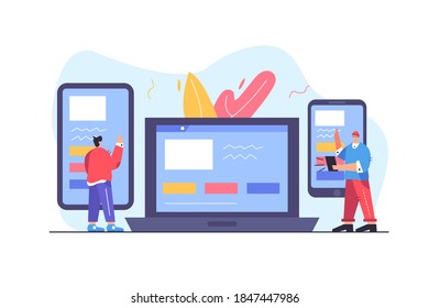 Two guys look at responsive website design