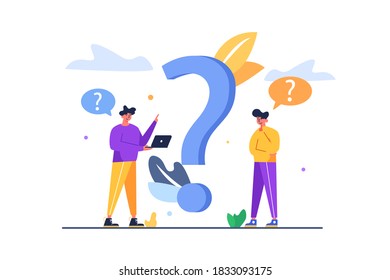 Two guys think about a question and try to answer it