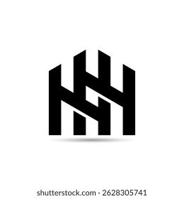 Two H letters forming a black real estate logo isolated on a white background.