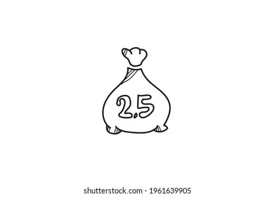two and a half kilo sacks ramadan doodle icon lineart style