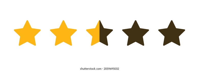 Two And A Half Star Rating Illustration Vector