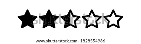 Two and a half Stars Rating Vector graphic illustration for any purposes