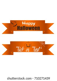 Two Halloween banners, isolated on white background. Vector illustration.