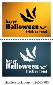 two halloween stickers orange and blue colors background sticker