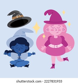 two halloween witches comic character