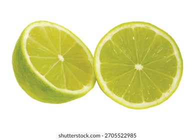 Dos mitades de una lima verde fresca