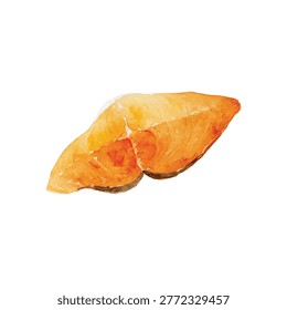 Two halves of a savory empanada