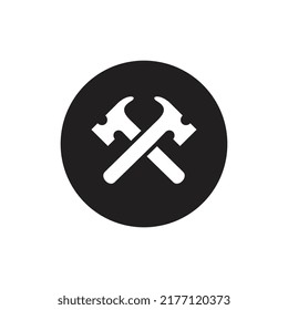 Two hammer logo icon design, double hammer symbol - Vector