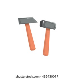 Two Hammers Item Cool Colorful Vector Illustration