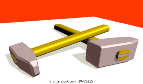 Two hammers, vector illustration