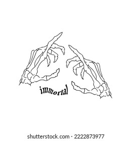 two hand bone illustration vector