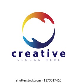 two hand care logo icon vector template