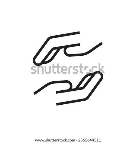 two hand care saving icon vector eps editable stroke