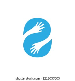 two hand care symbol logo vector