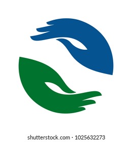two hand care vector logo. help hand vector icon.