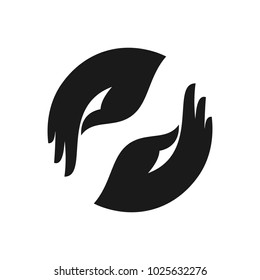 two hand care vector logo. help hand vector icon.