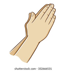 Two Hand Closing Praying Vector Illustration Stock Vector (Royalty Free ...